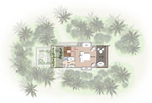 Kuramathi Island Resort, Maldives - Le plan de la chambre à l'étage d'une Beach House 2 chambres