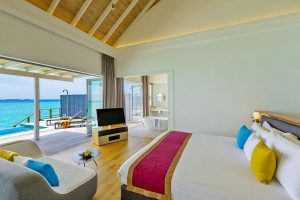 Kuramathi Island Resort, Maldives - La chambre d'une Water Pool Villa