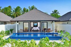 Atmosphere Kanifushi Maldives - L'extérieur d'une Sunset Pool Villa