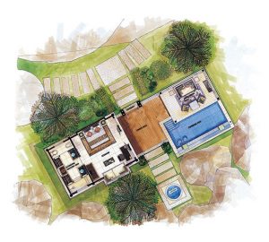 Banyan Tree Seychelles - Le plan d'une Intendance Bay View Pool Villa