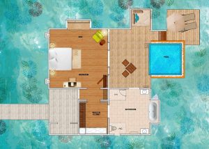 Huvafen Fushi - Le plan d'un Lagoon Pool Bungalow