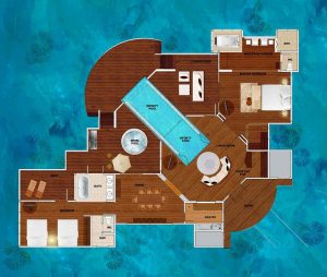 Huvafen Fushi - Le plan d'un Ocean Pool Pavilion