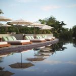 Raffles Seychelles - Méridiennes au bord de la piscine principale