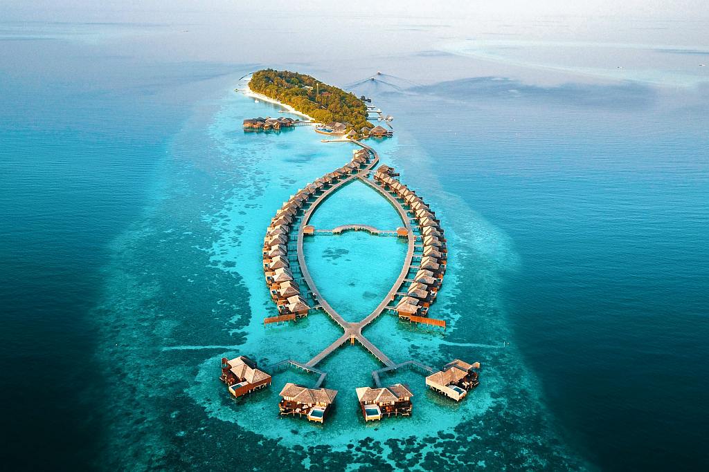 Une vue aérienne du Lily Beach