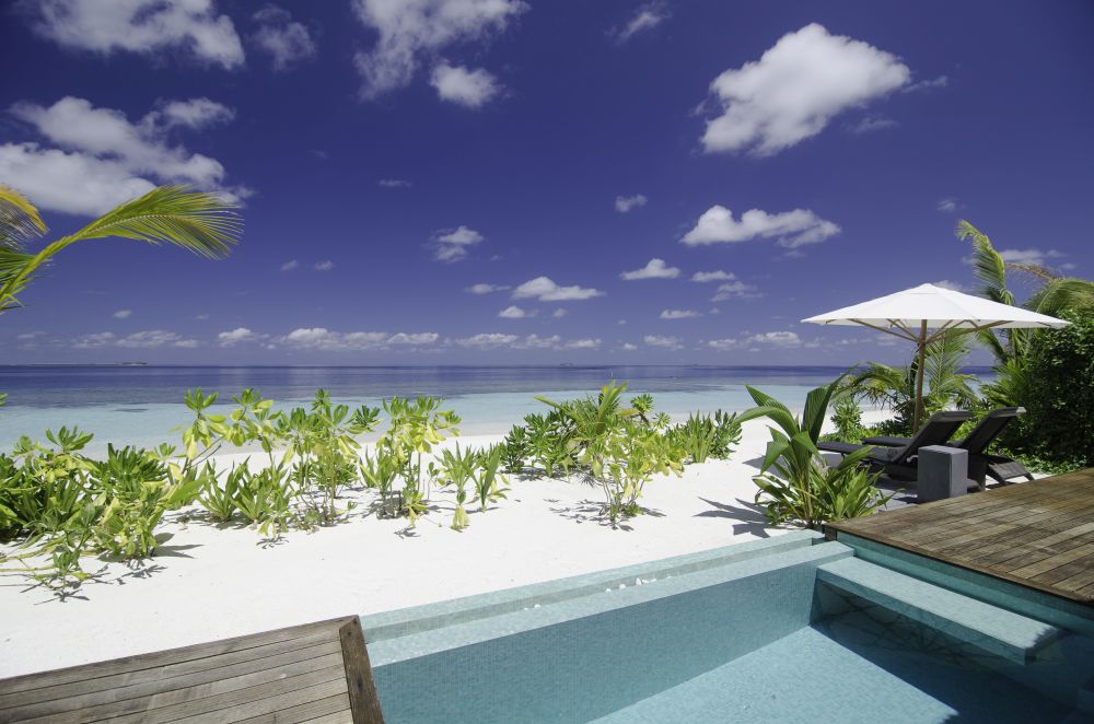 Kandolhu Maldives - la terrasse d'une Pool Villa Beach