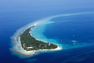 Kuramathi Island Resort, Maldives - Une vue aérienne de l'île