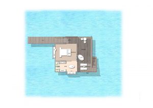 Kuramathi Island Resort, Maldives - Le plan d'une Deluxe Water Villa