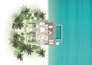 Kuramathi Island Resort, Maldives - Le plan d'une Pool Villa