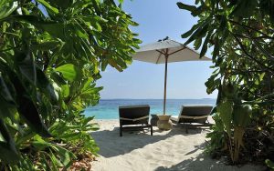 Accès à la plage d'une Park Villa du Park Hyatt Maldives Hadahaa