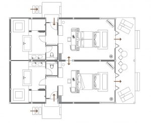 Atmosphere Kanifushi Maldives - Le plan au sol d'une Sunset Family Villa