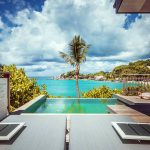 Carana Beach Seychelles - La terrasse et la vue d'un Ocean View Pool Chalet