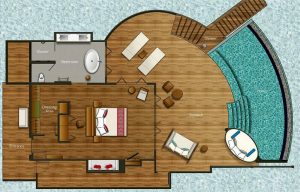 Milaidhoo Island Maldives - Le plan d'une Water Pool Villa