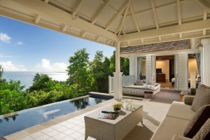 Banyan Tree Seychelles - La chambre, le pavillon et la piscine d'une Ocean Pool Villa