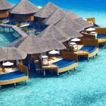 Baros Maldives - Une vue aérienne des Water Pool Villas