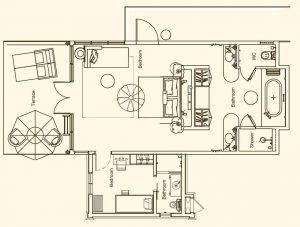 Constance Prince Maurice - Le plan de la Family Suite