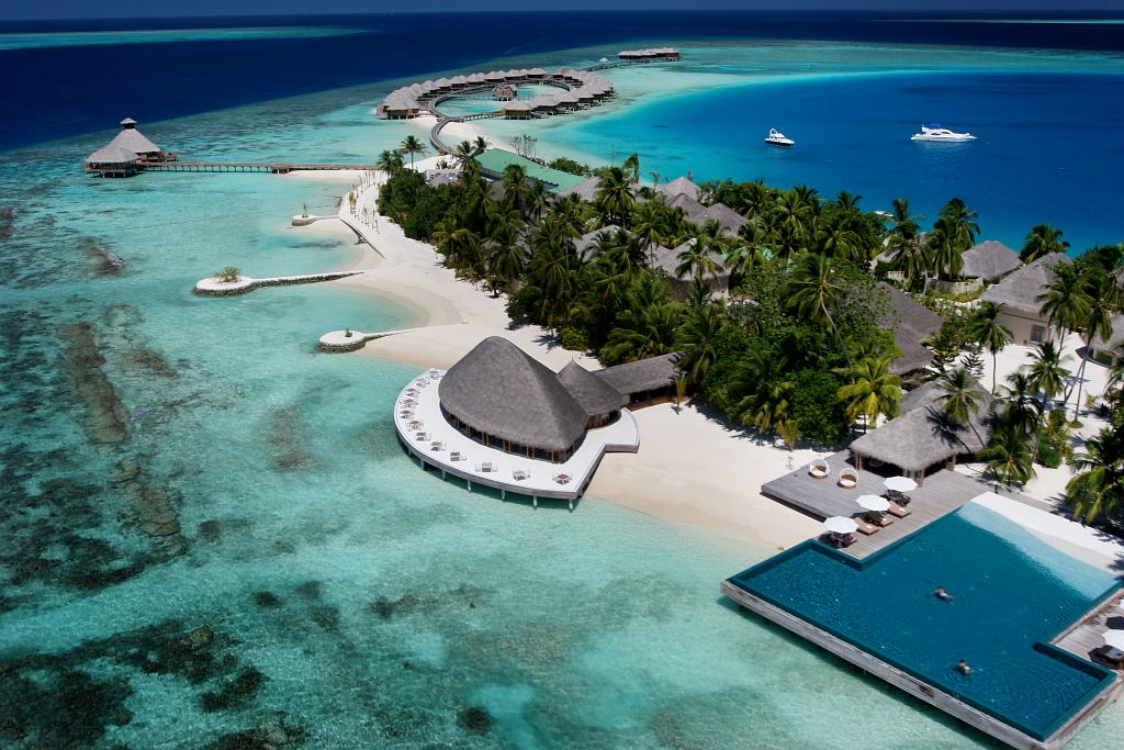 Huvafen Fushi - Une vue aérienne de l'île